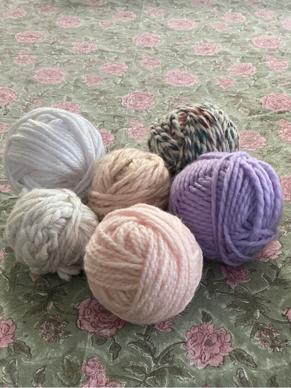 Six Multicolor Yarn Balls